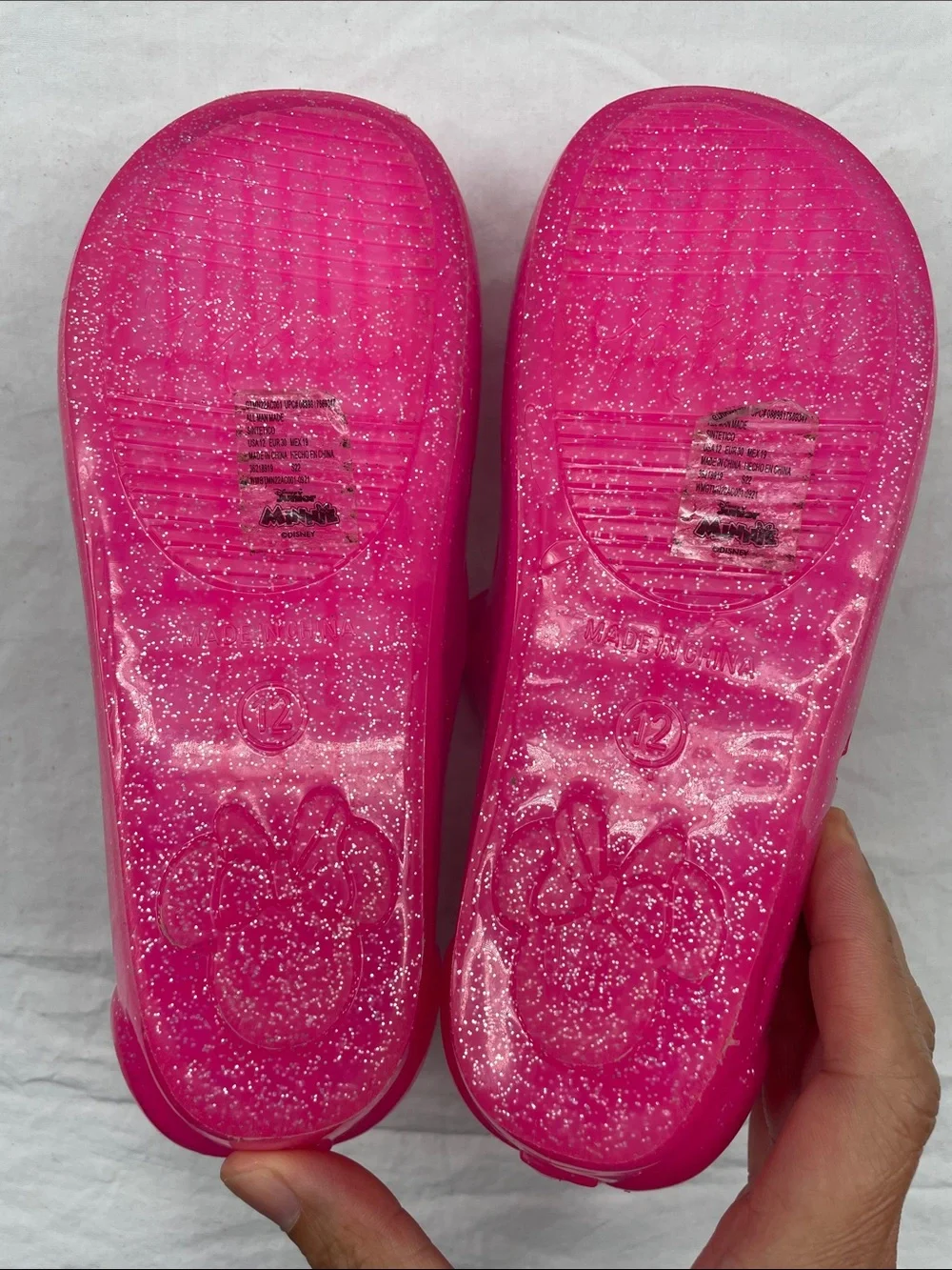NEW! Disney Sparkling Pink Minnie & Daisy Jelly Sandals. Toddler Girl’s 12.